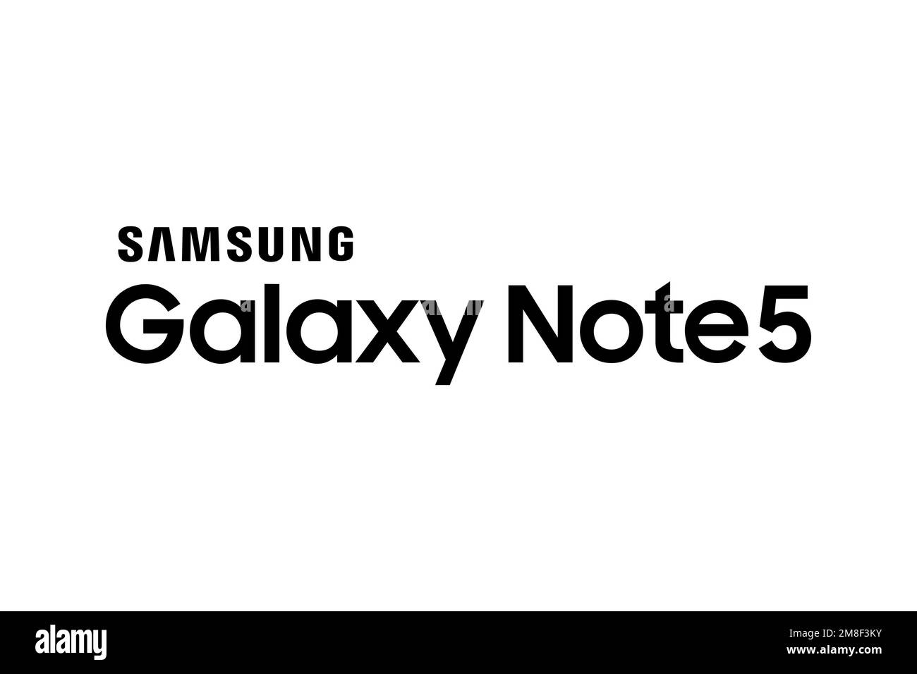 Samsung Galaxy Note 5, Logo, White Background Stock Photo