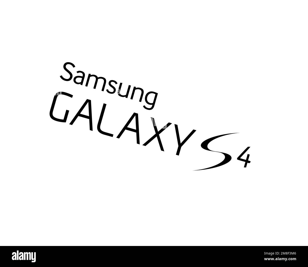 Samsung Galaxy S4, Rotated Logo, White Background B Stock Photo