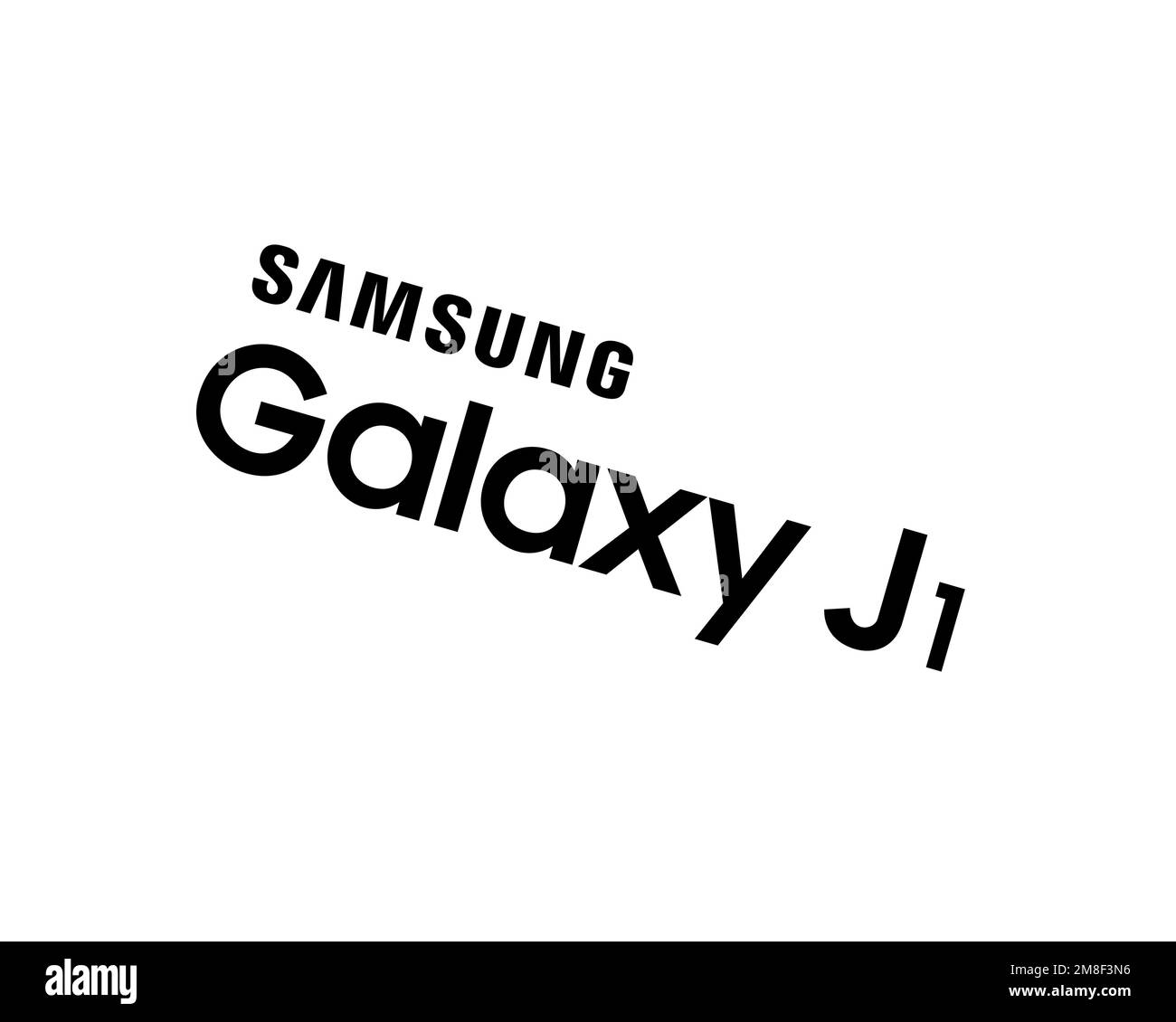 Samsung Galaxy J1, Rotated Logo, White Background B Stock Photo