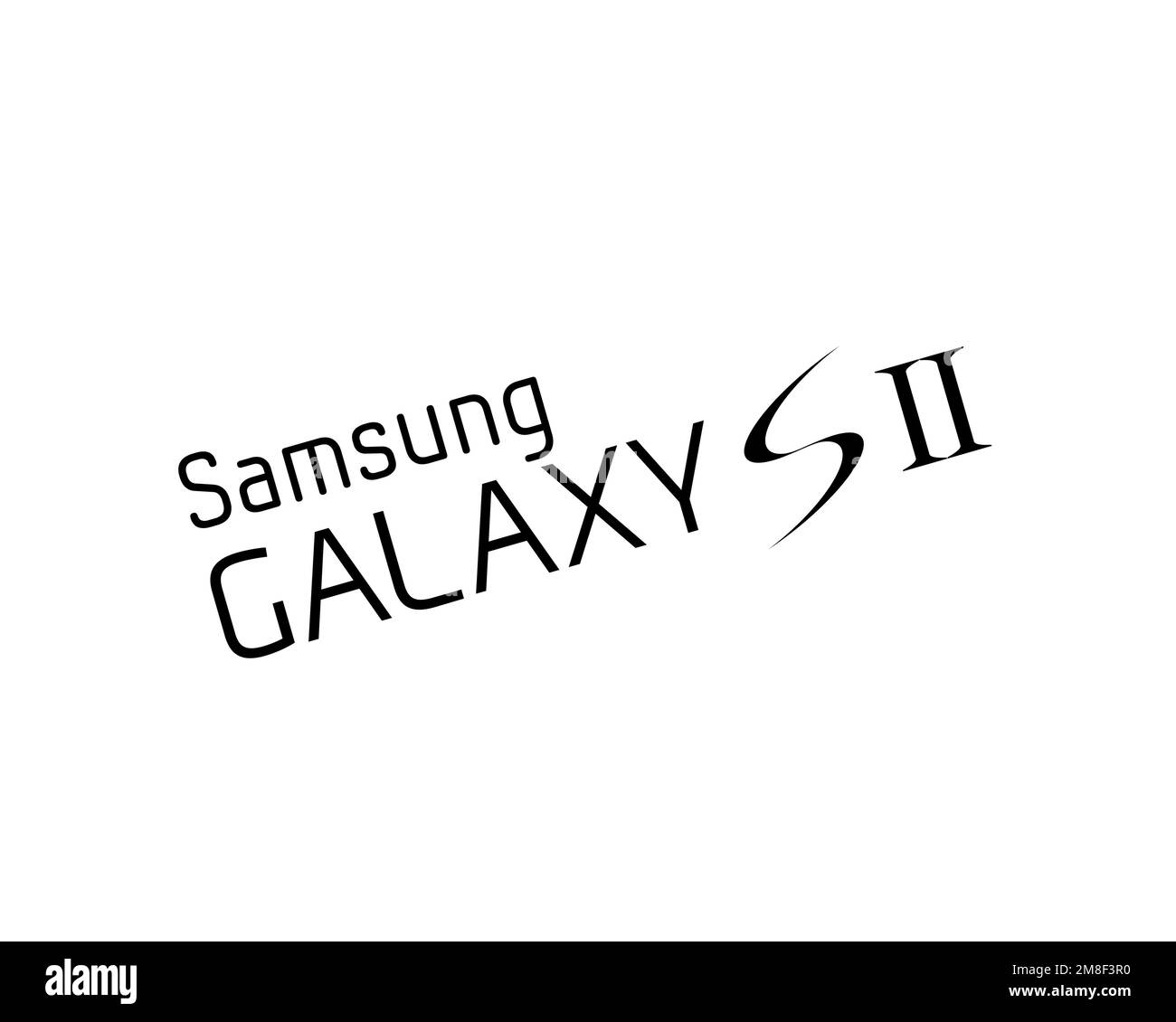 Samsung Galaxy S II, rotated logo, white background Stock Photo