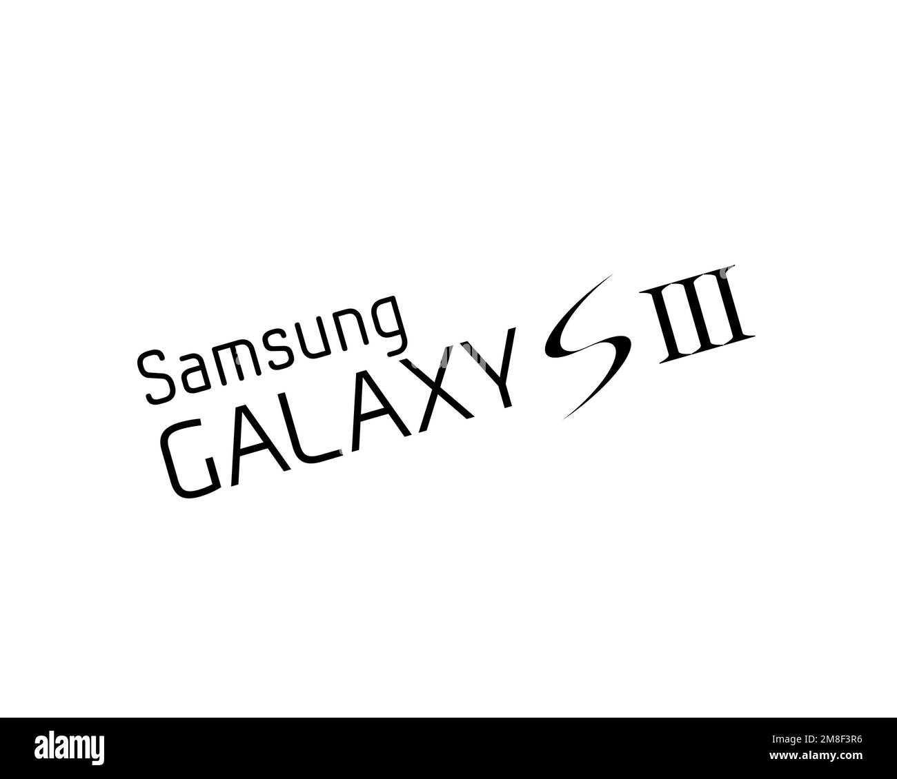 Samsung Galaxy S III, rotated logo, white background Stock Photo
