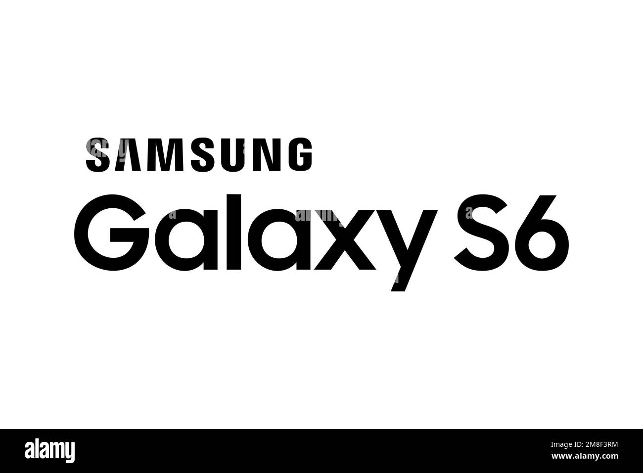 Samsung Galaxy S6, Logo, White Background Stock Photo