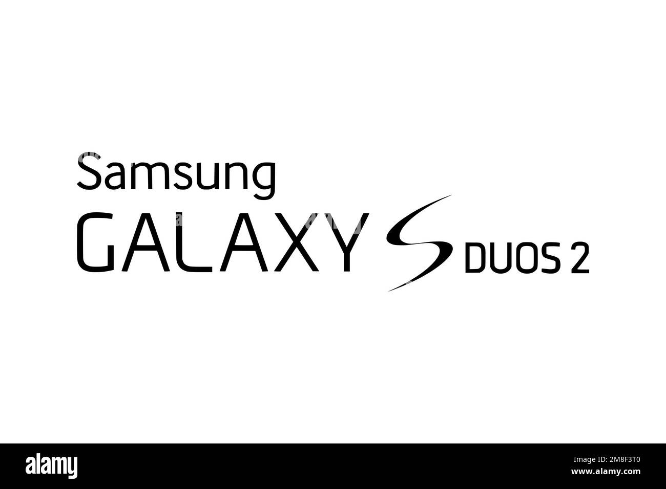 Samsung Galaxy S Duos 2, Logo, White Background Stock Photo