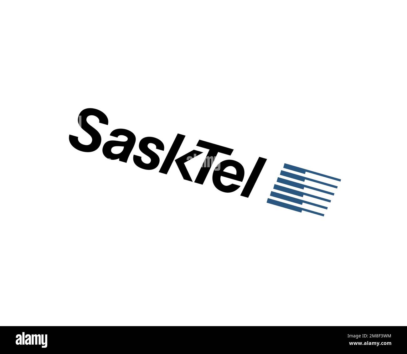 SaskTel, rotated logo, white background B Stock Photo Alamy