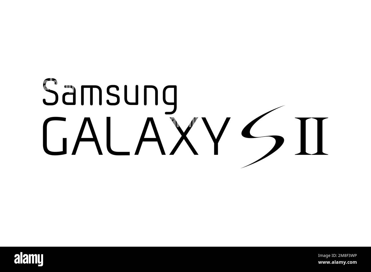 Samsung Galaxy S II, Logo, White Background Stock Photo