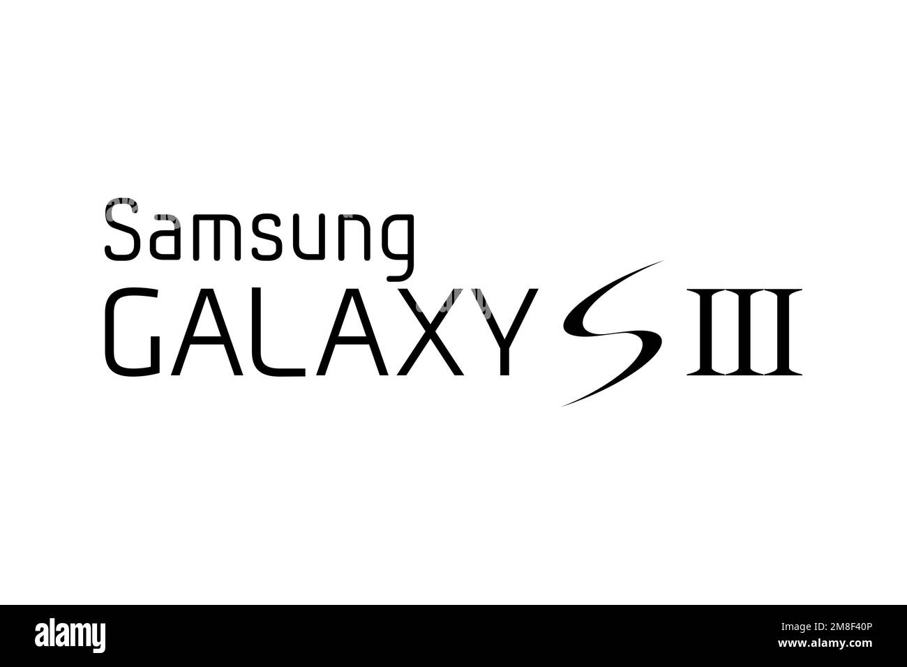 Samsung Galaxy S III, Logo, White Background Stock Photo