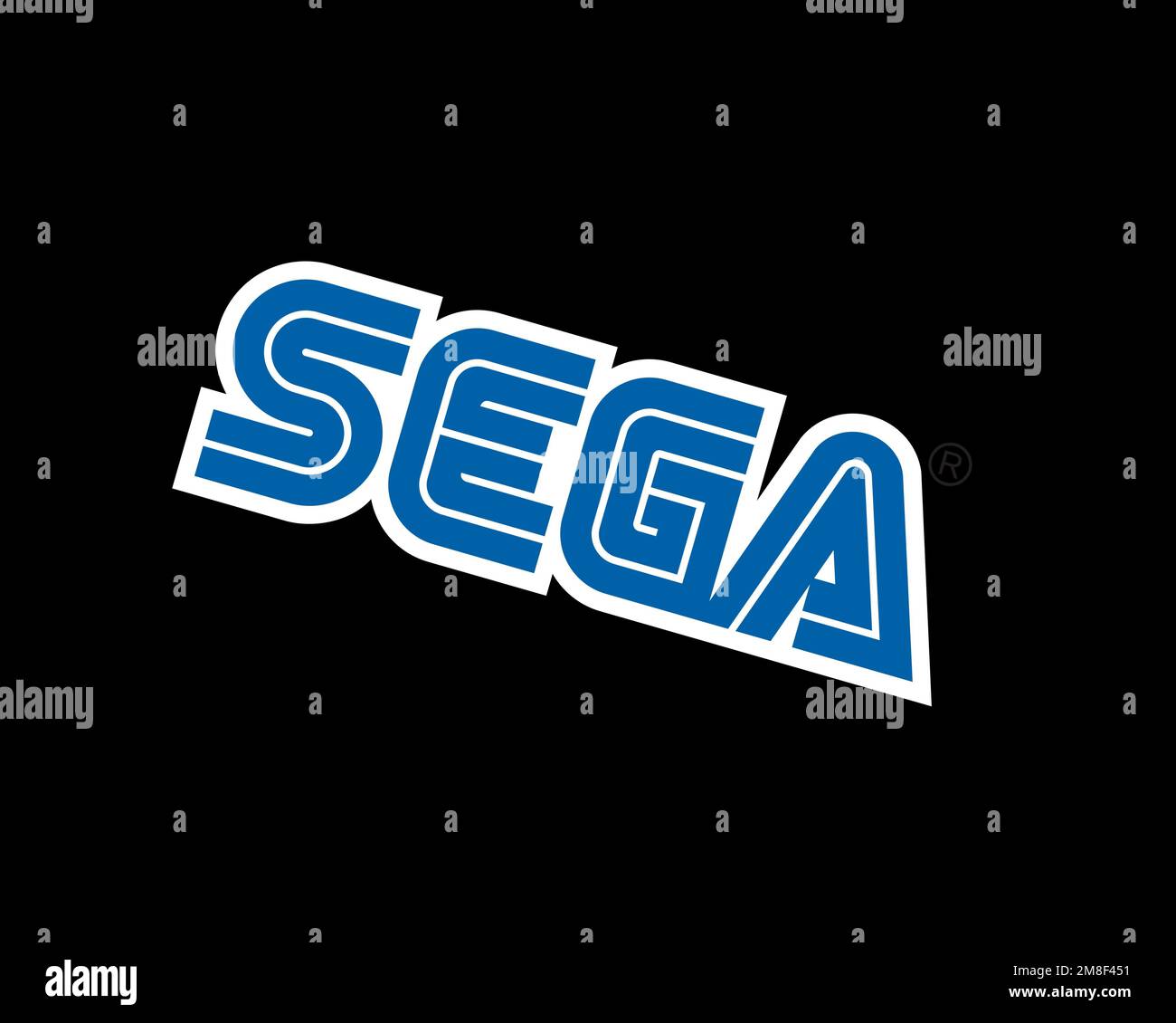 Sega, rotated logo, black background B Stock Photo - Alamy
