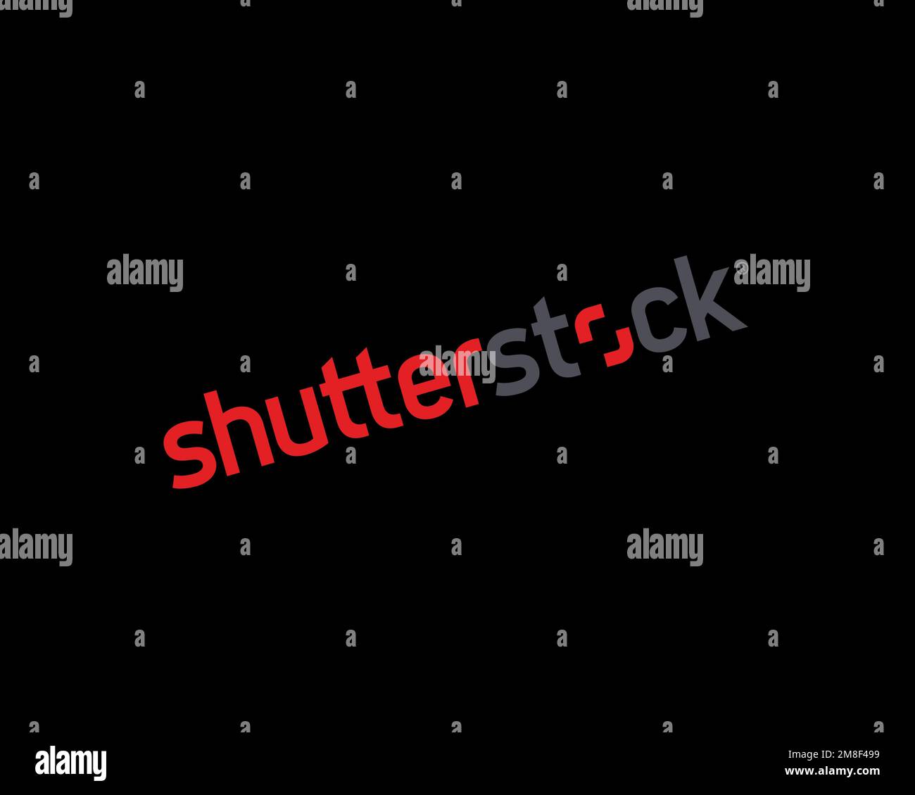 Shutterstock, rotated logo, black background Stock Photo - Alamy