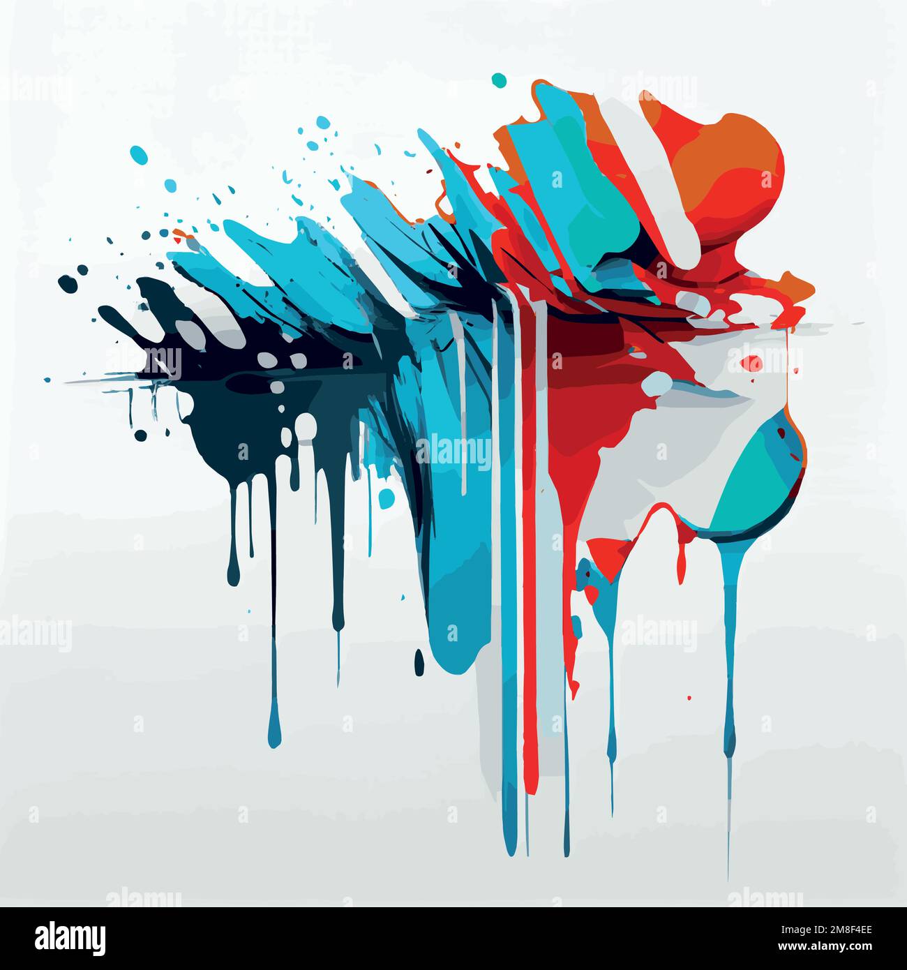 Smears, blots of colored paint on a white background, multicolored ...
