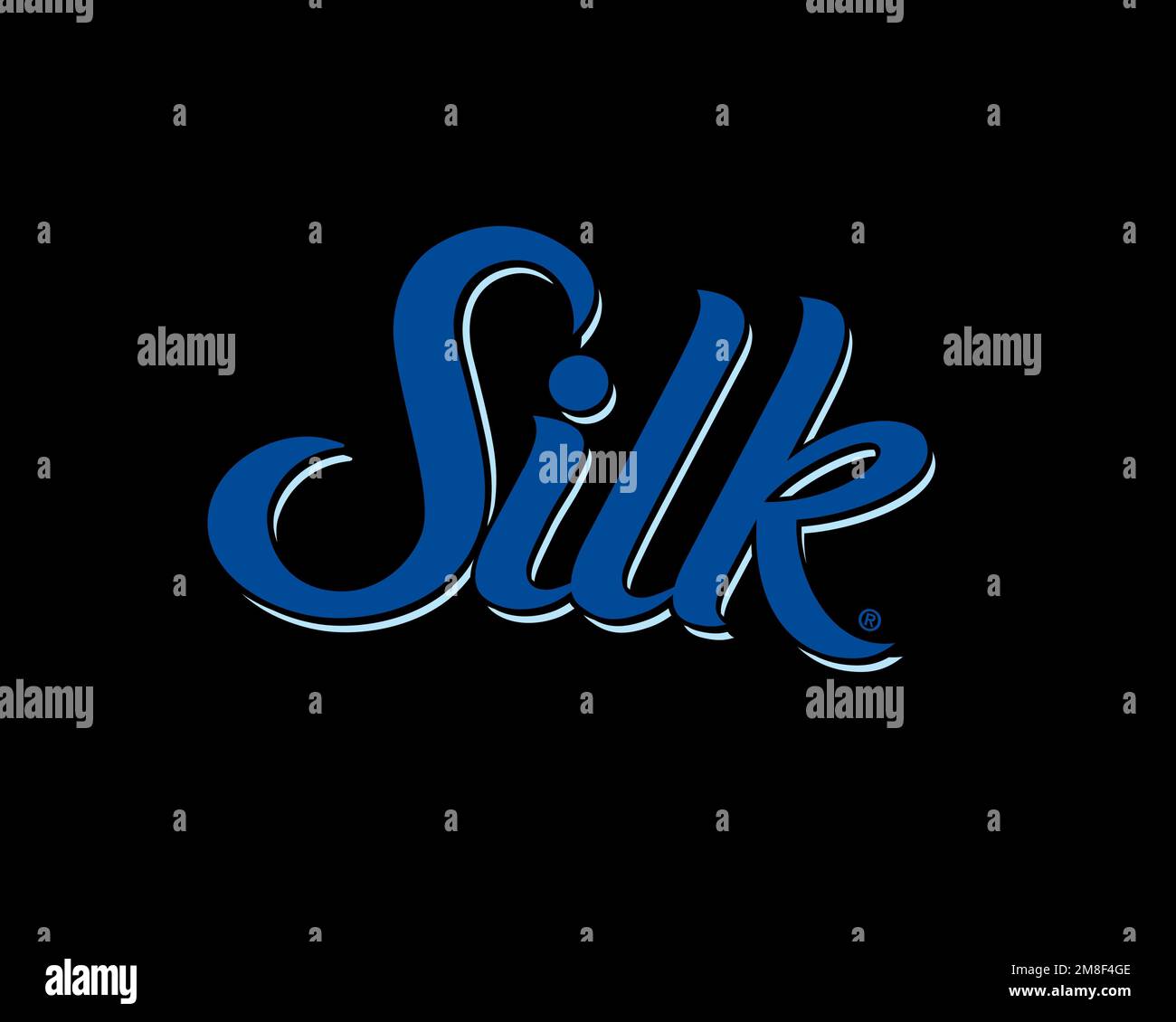 Silk brand, rotated logo, black background B Stock Photo Alamy