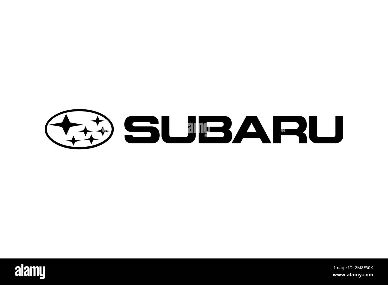 Subaru, Logo, White background Stock Photo