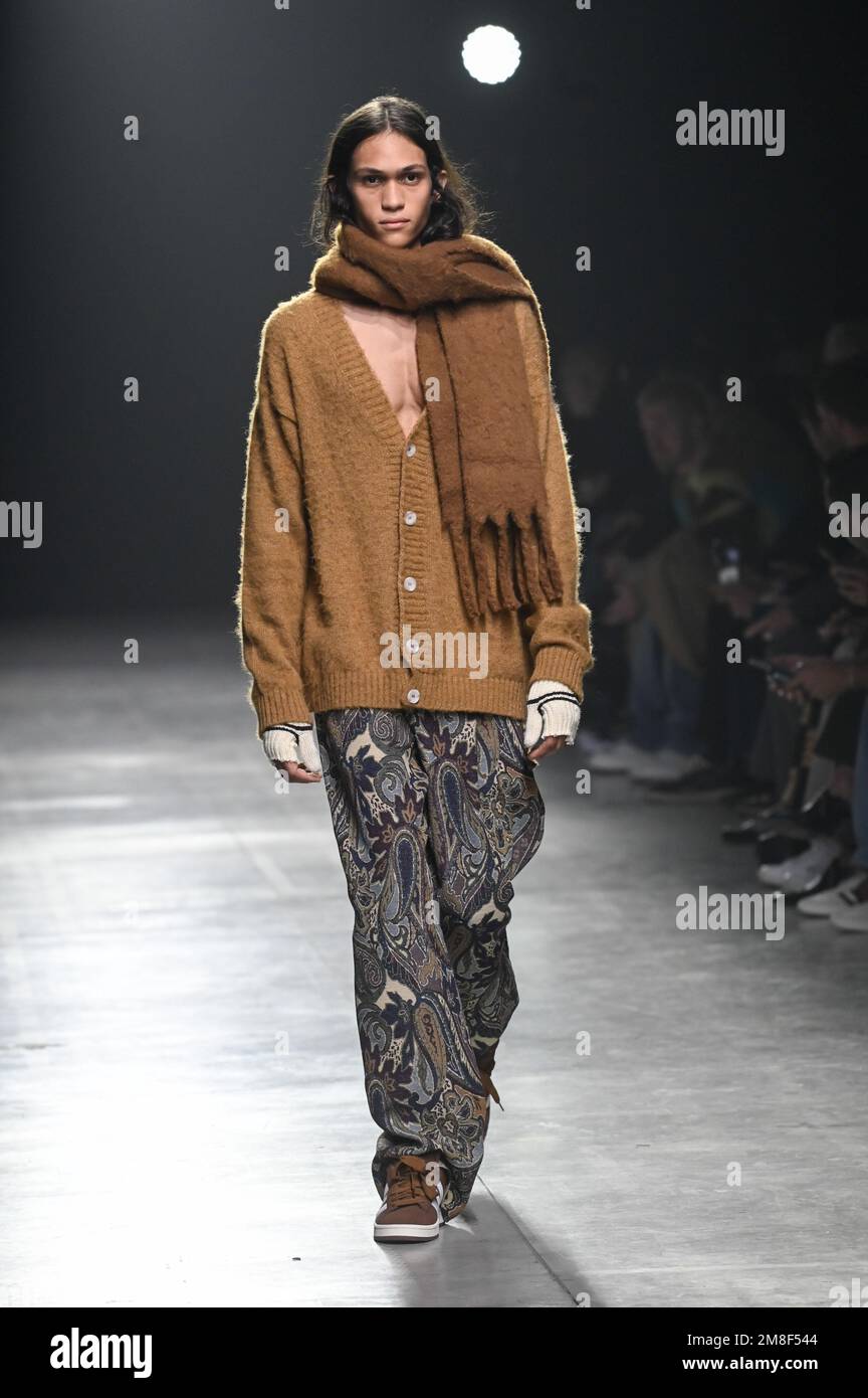 Milan, Italy. 13th Jan, 2023. Milan, Men Fashion Week, Fall Winter 2023