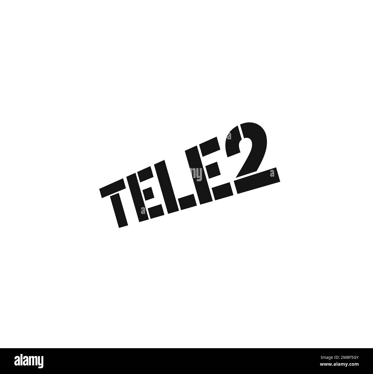 Tele2, rotated logo, white background Stock Photo Alamy