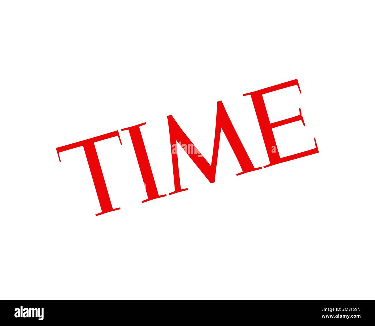 Time magazine, rotated logo, white background Stock Photo Alamy