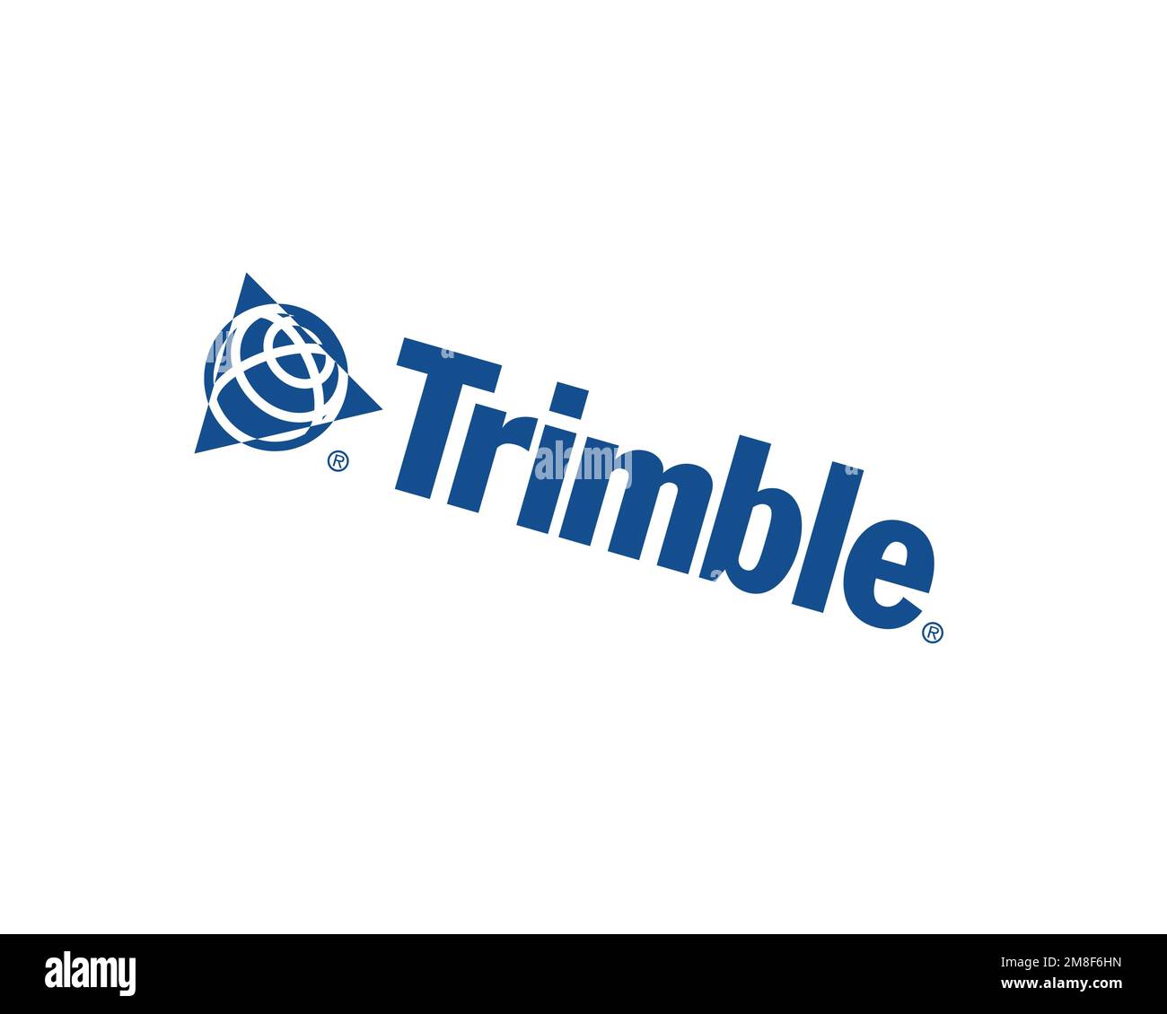 Trimble company, rotated logo, white background B Stock Photo Alamy