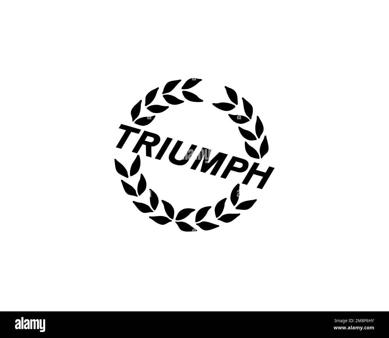Triumph Motor Company, rotated logo, white background B Stock Photo