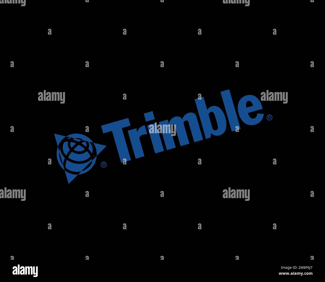 Trimble company, rotated logo, black background Stock Photo Alamy