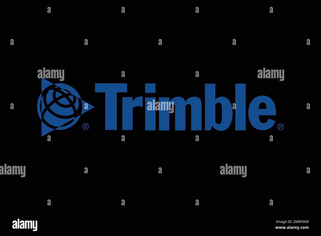 Trimble company, Logo, Black background Stock Photo Alamy