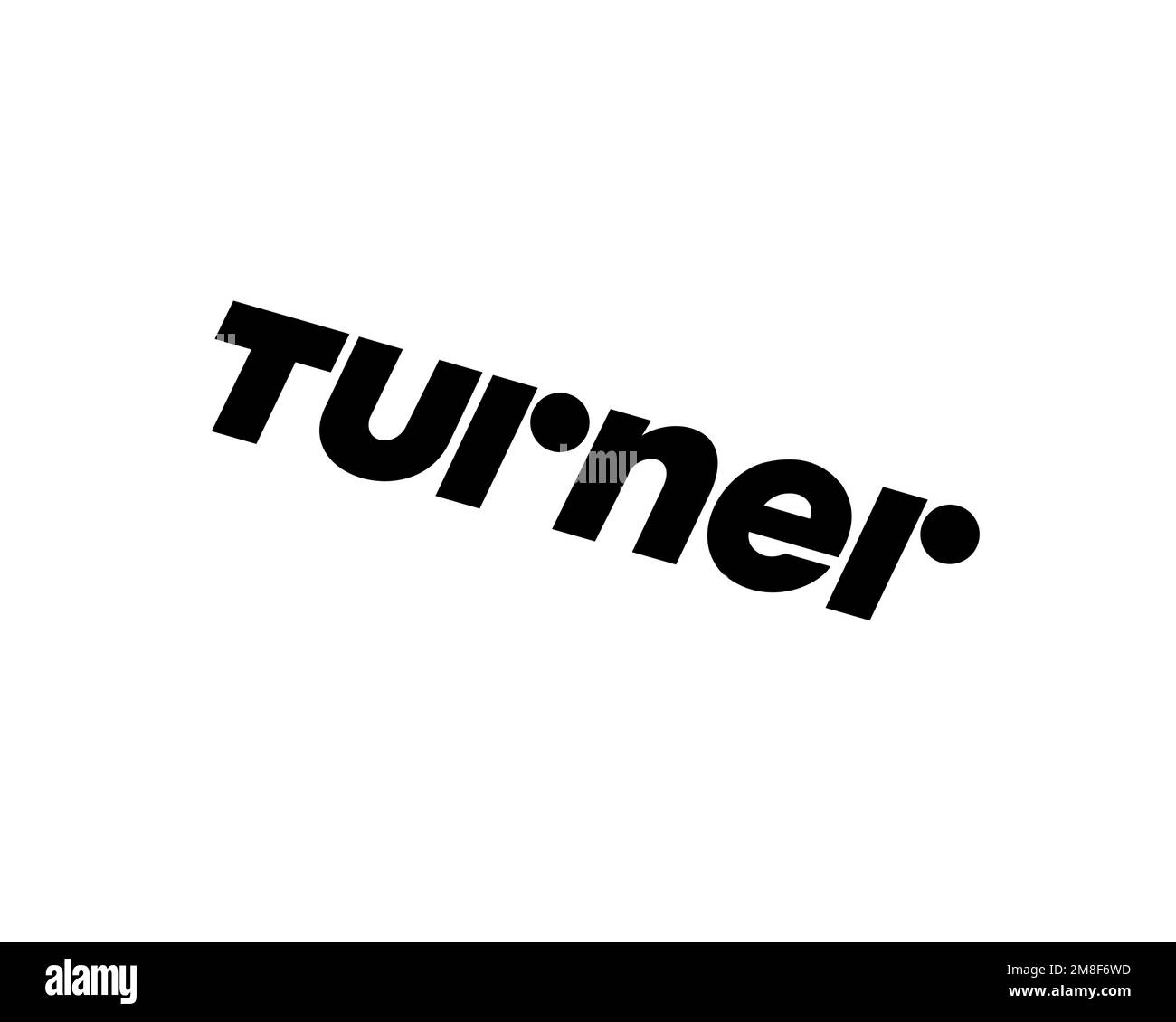 Turner Broadcasting System, rotated logo, white background B Stock Photo