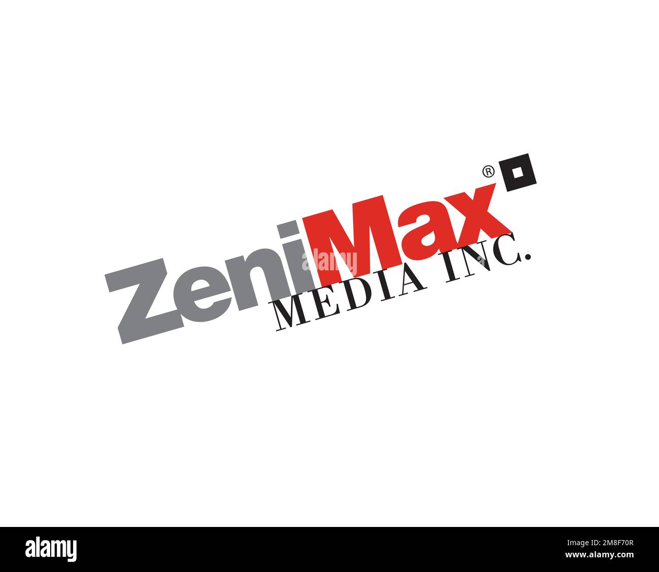 ZeniMax Media, rotated logo, white background Stock Photo - Alamy