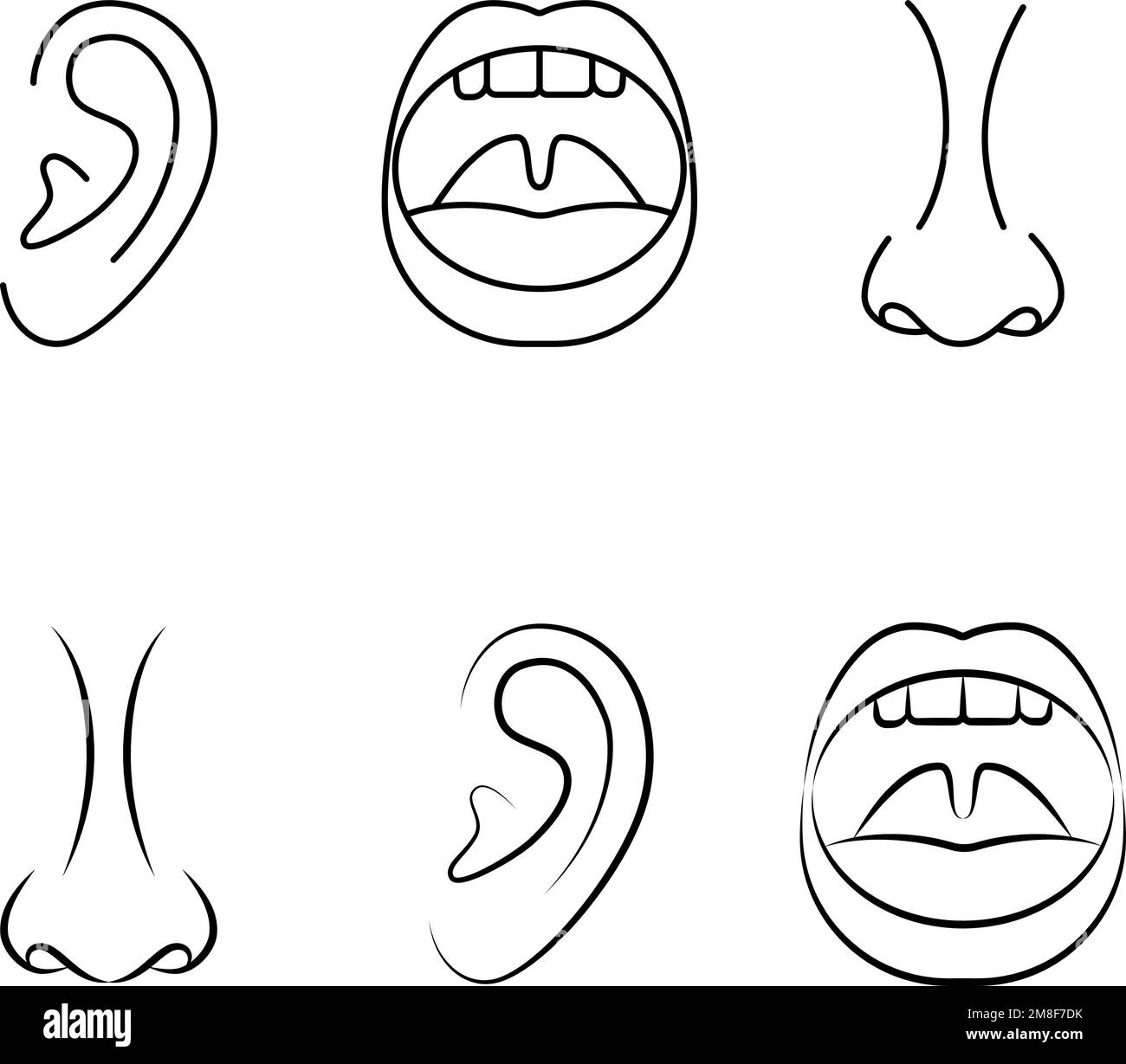 ent specialist logo with ear, nose and throat Stock Vector