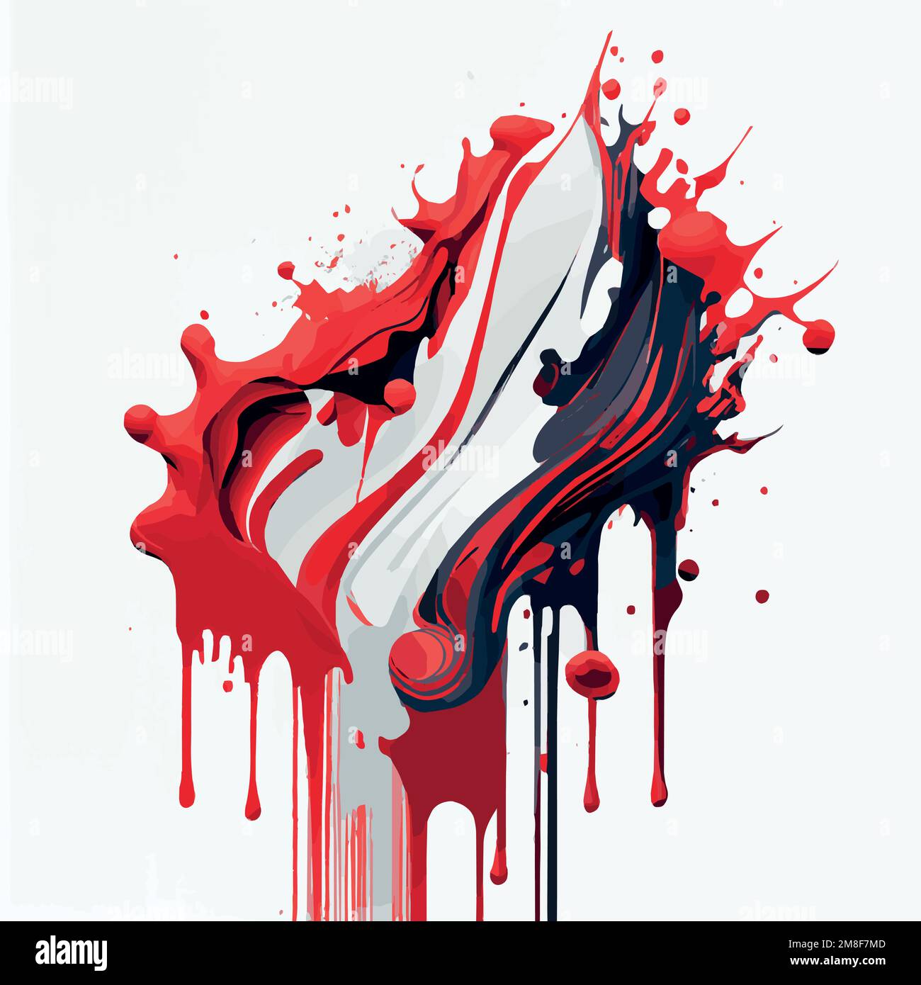 Smears, blots of colored paint on a white background, multicolored ...
