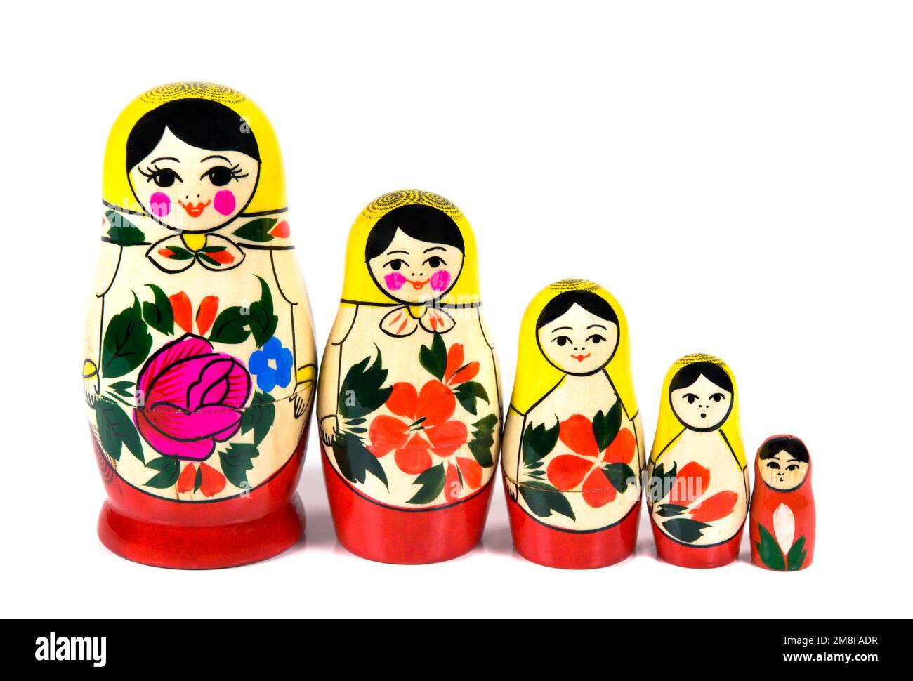 Russian traditional nesting wooden dolls Stock Photo