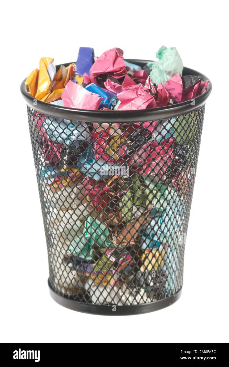 Waste paper basket on white Stock Photo Alamy