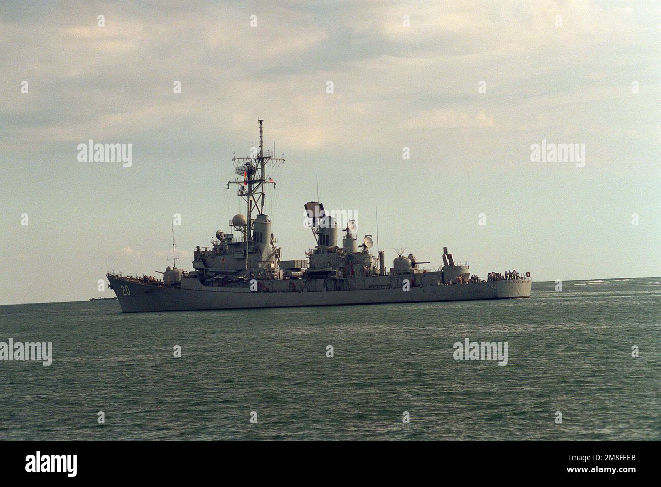 The guided missile destroyer USS GOLDSBOROUGH (DDG20) departs from the naval station after a