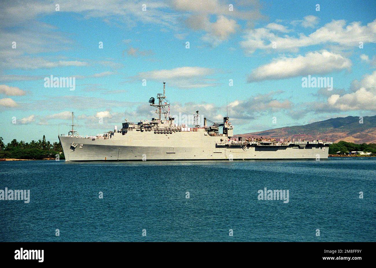 The amphibious transport dock USS VANCOUVER (LPD2) departs Naval