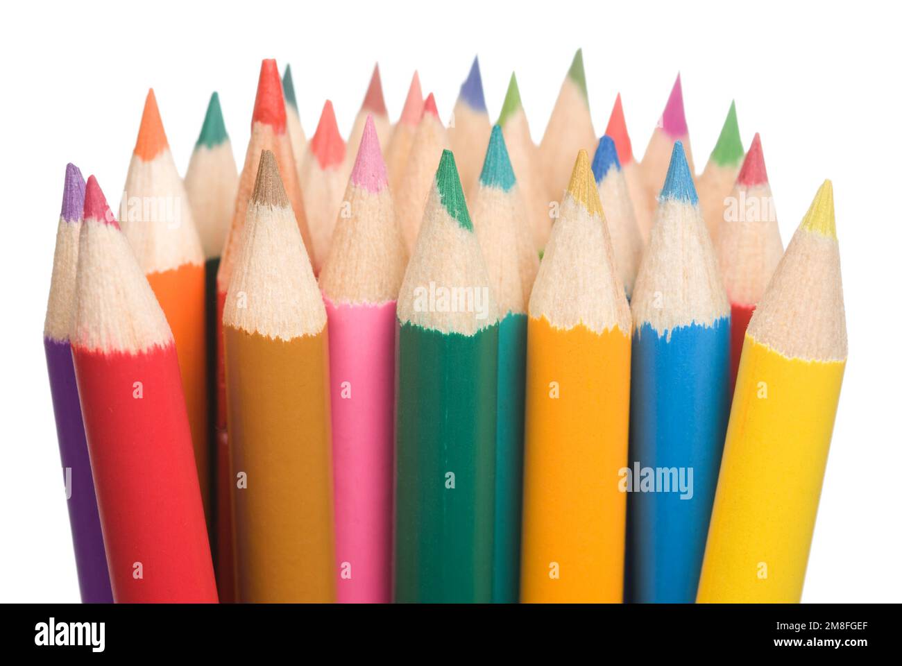 Different color pencils isolated on white Stock Photo