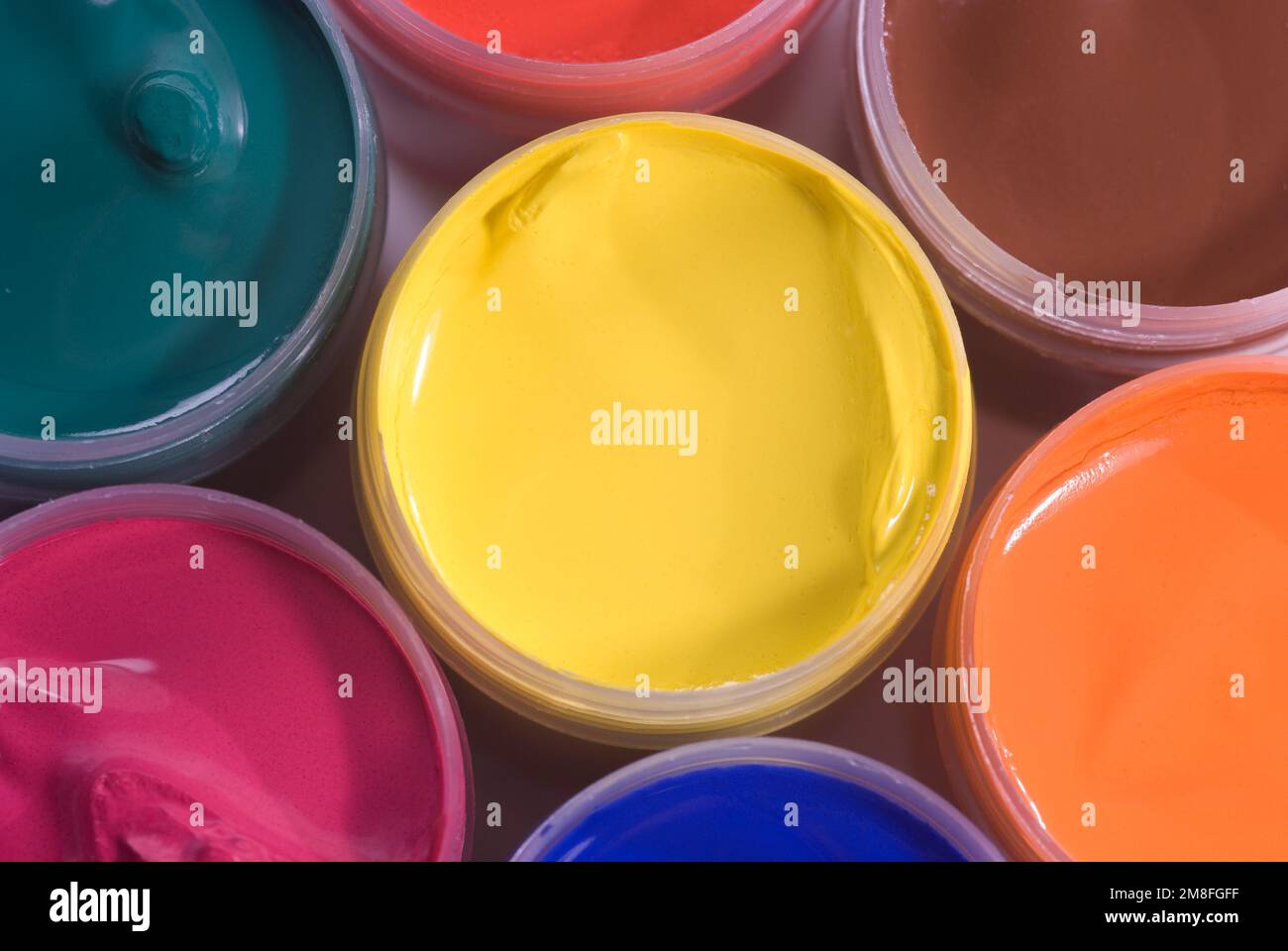 Gouache 8 Gouache Jars In A Row Colorful Gouache Paint Containersrainbow  Gouache And Piece Of White Paper Stock Photo - Download Image Now - iStock