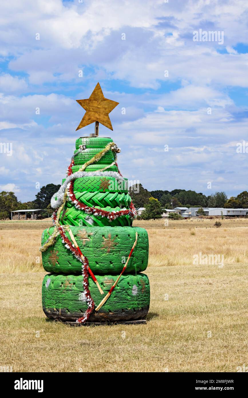 Ballarat Australia /  Rural Christmas tree in Ballarat Victoria Australia. Stock Photo