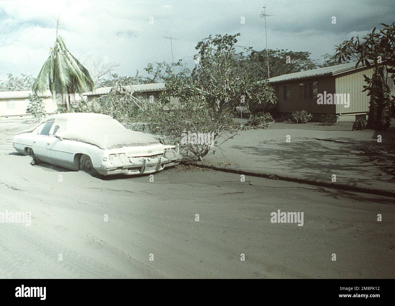 A view of a home in the base's family housing area, showing the large