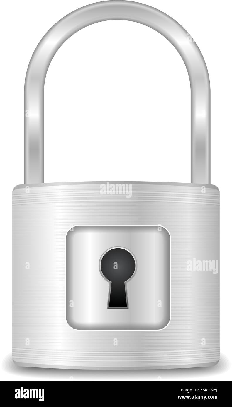 Metallic lock with key hole, vector eps10 illustration Stock Vector