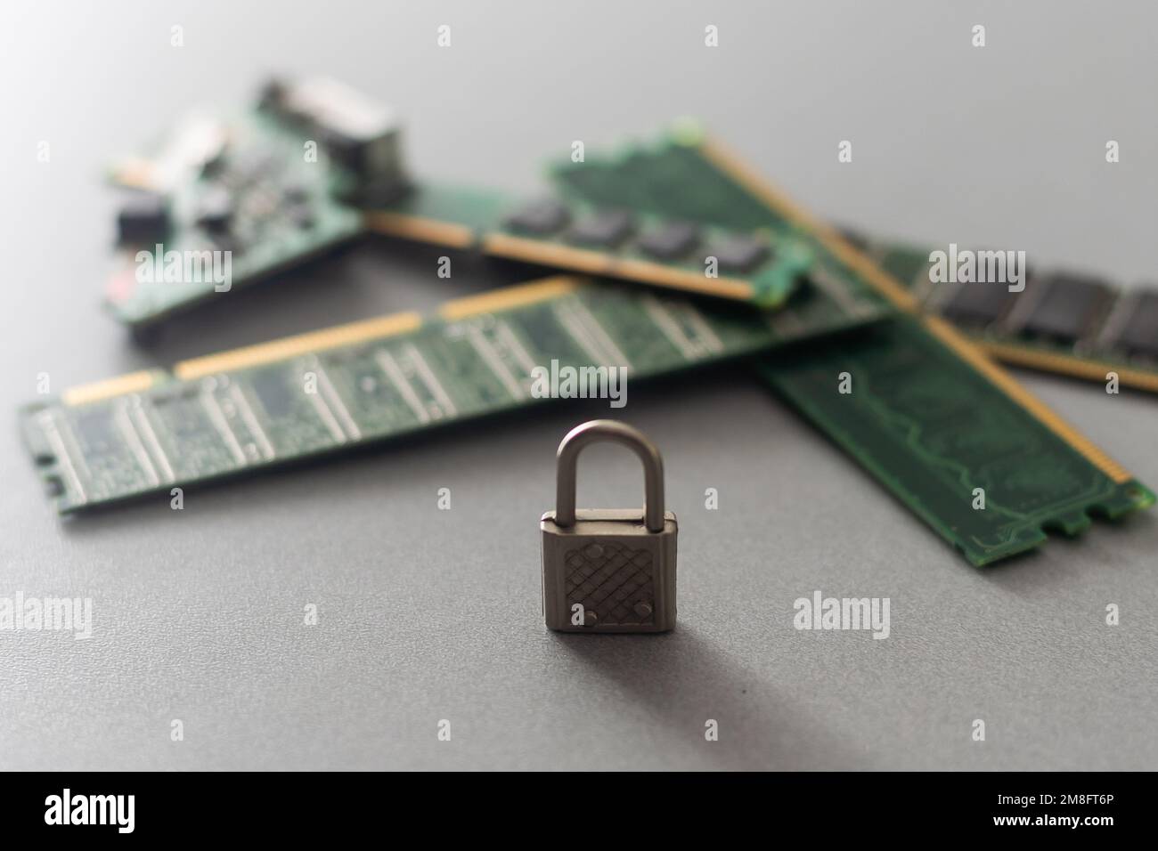 Cyber security lock. Security computer Data protection with