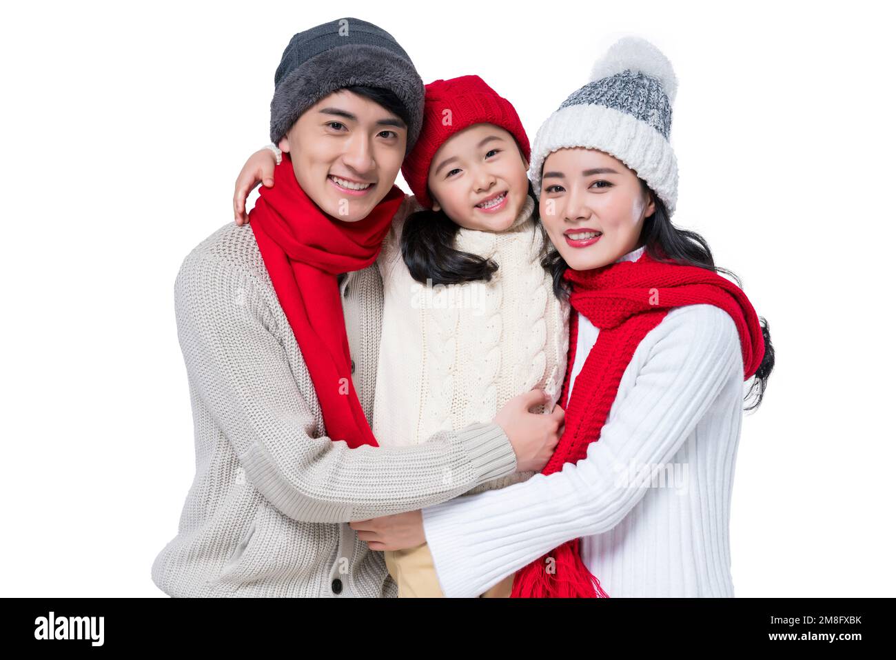 Happy family of three Stock Photo