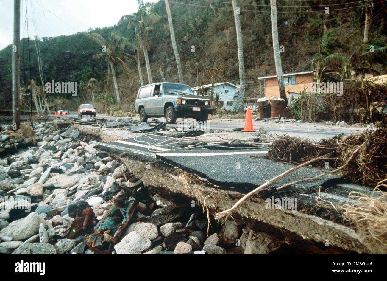 High ocean surf created by Cyclone Val damaged highways on the South ...