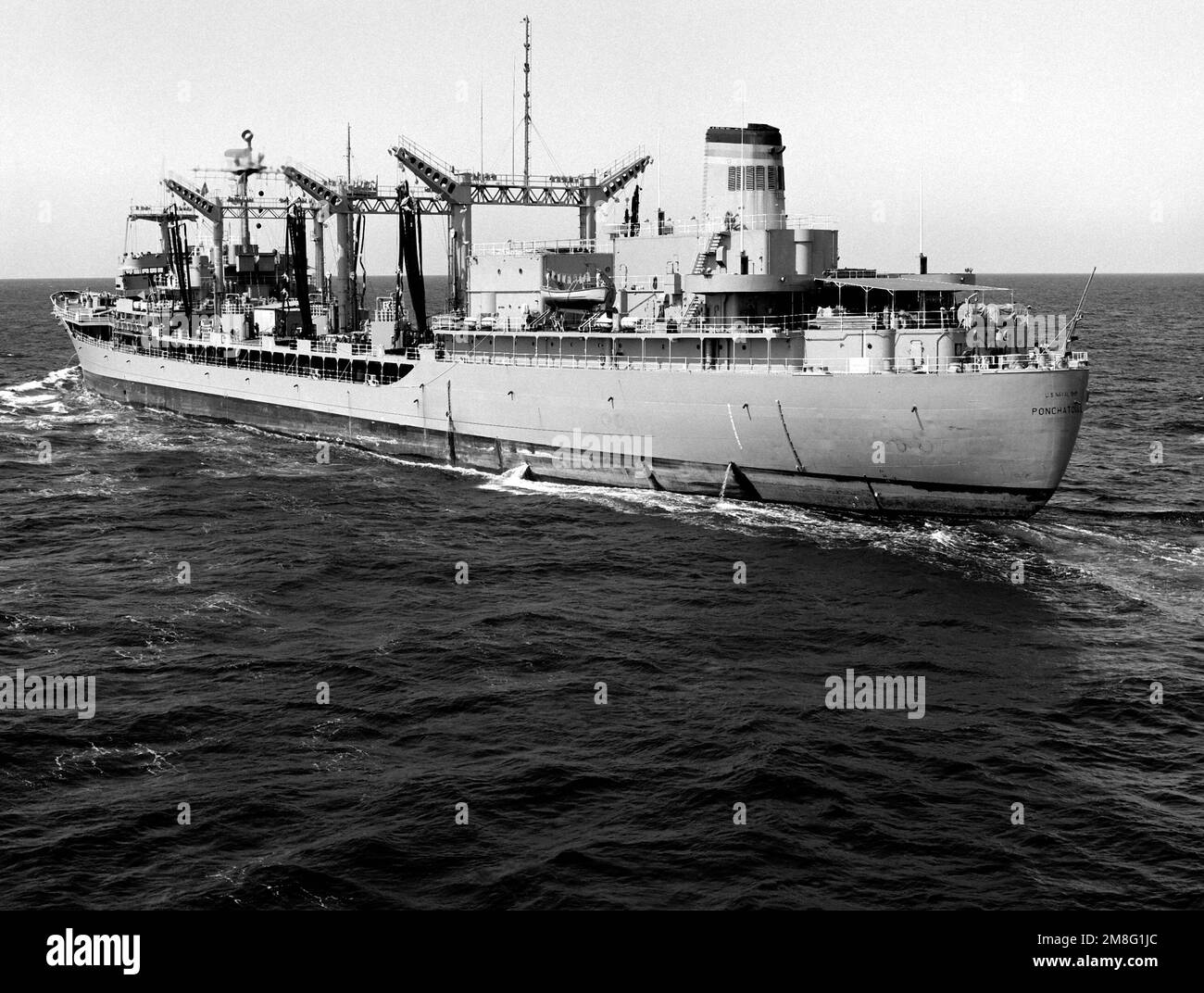 A port quarter view of the Military Sealift Command fleet oiler USNS PONCHATOULA (TAO148