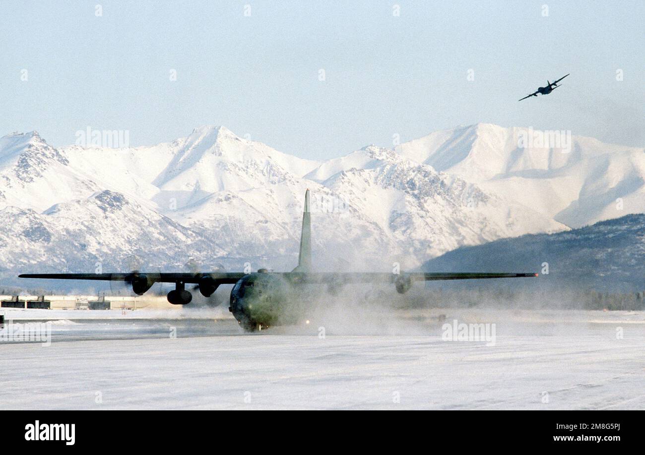 A C130 Hercules from the 17th Tactical Airlift Squadron, Elmendorf AFB