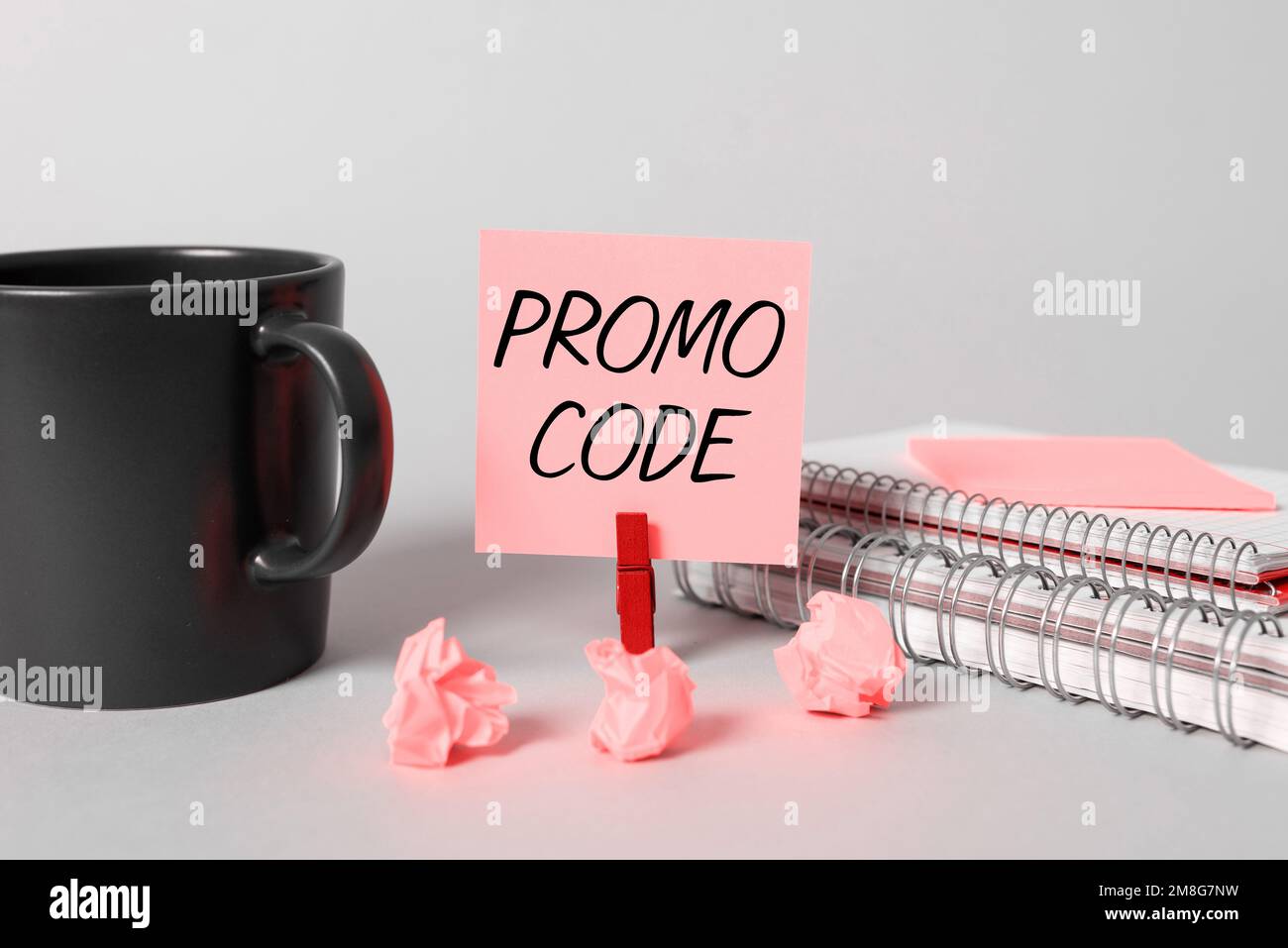 Text caption presenting Promo Code. Concept meaning digital numbers
