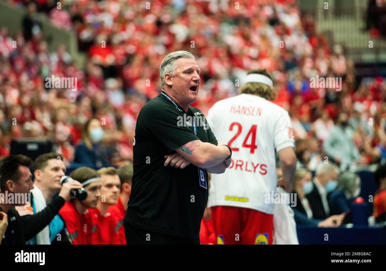 Malmo, Sweden. 13th Jan, 2023. Head coach Nikolaj Jacobsen of Denmark