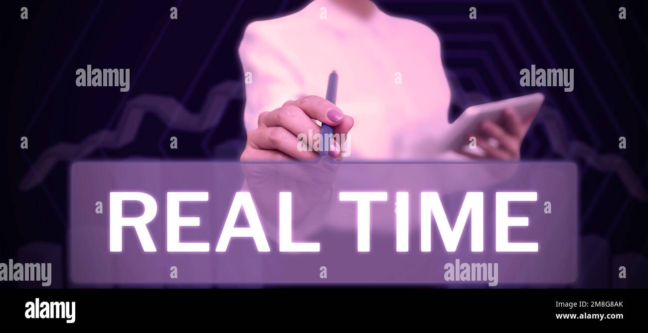 Inspiration showing sign Real Time. Business showcase the actual time ...