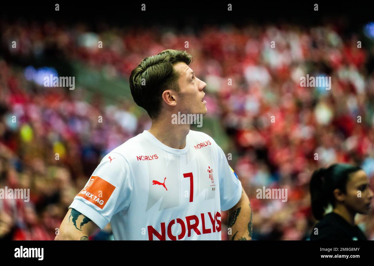 Malmo, Sweden. 13th Jan, 2023. Emil Jakobsen (7) of Denmark seen during