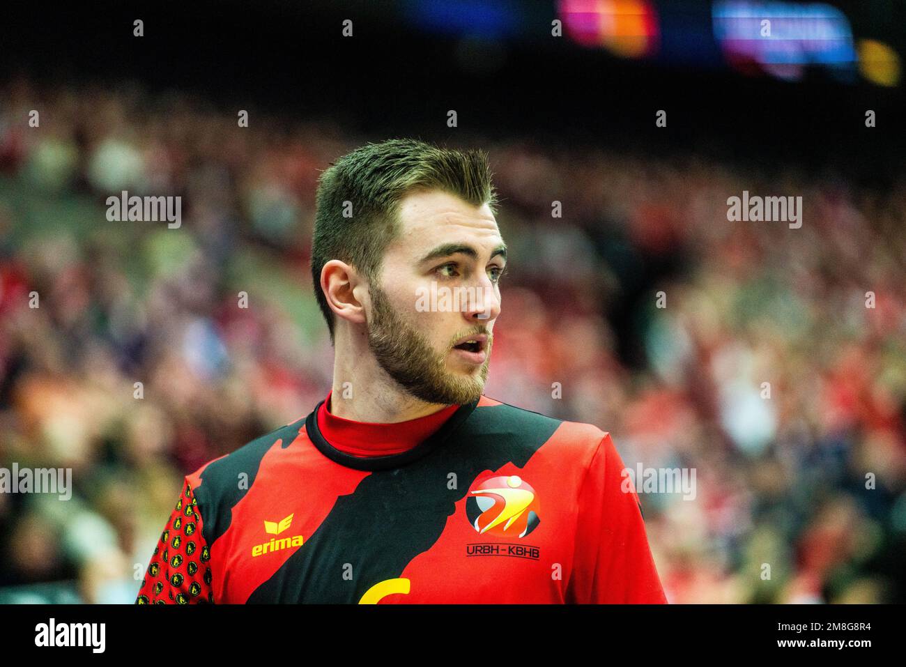 Malmo, Sweden. 13th Jan, 2023. Pierre Brixhe (6) of Belgium seen during