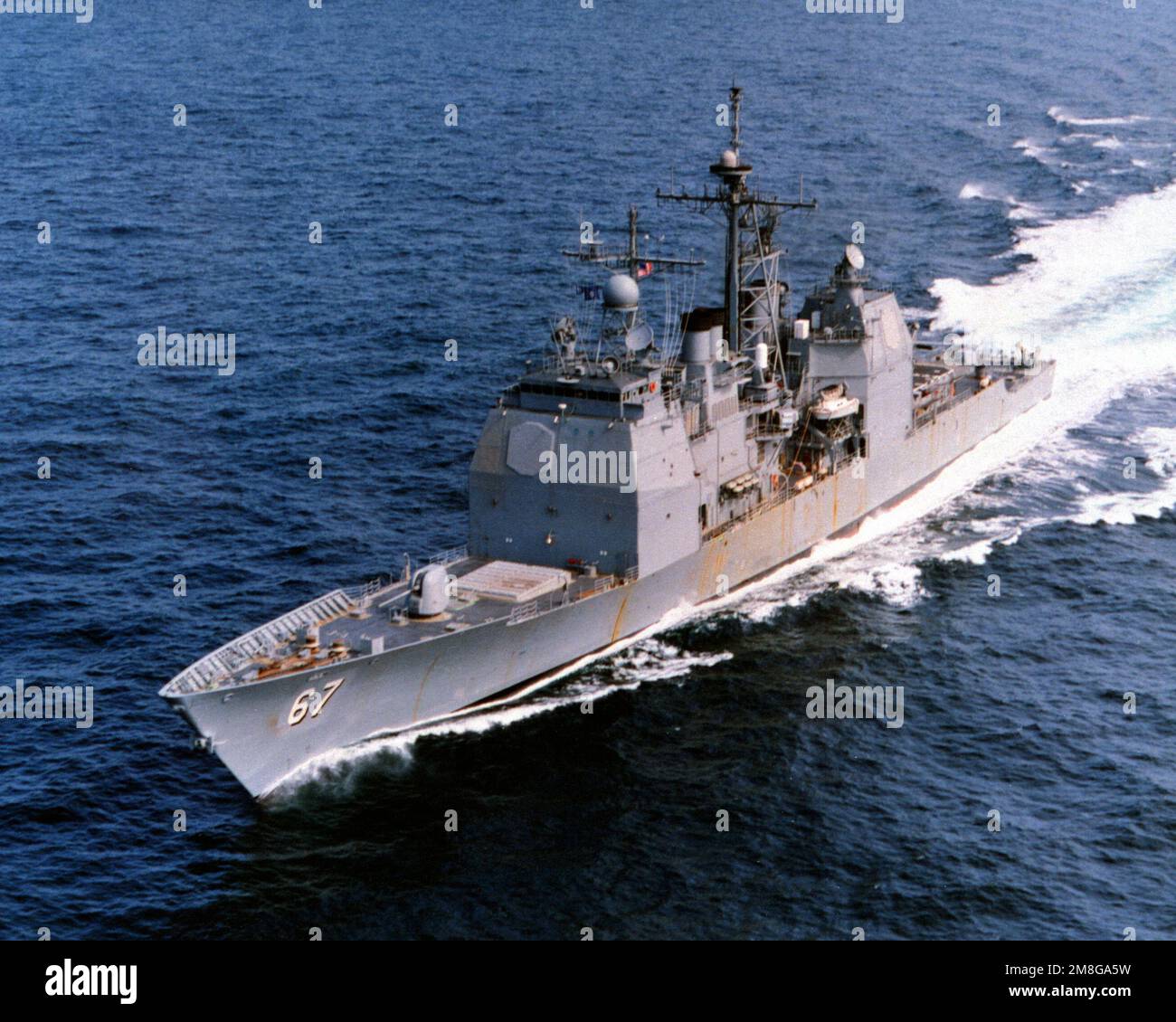 A port bow view of the guided missile cruiser SHILOH (CG-67) during sea ...