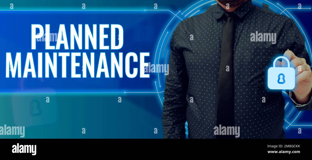 Conceptual display Planned Maintenance. Word Written on Check ups to be