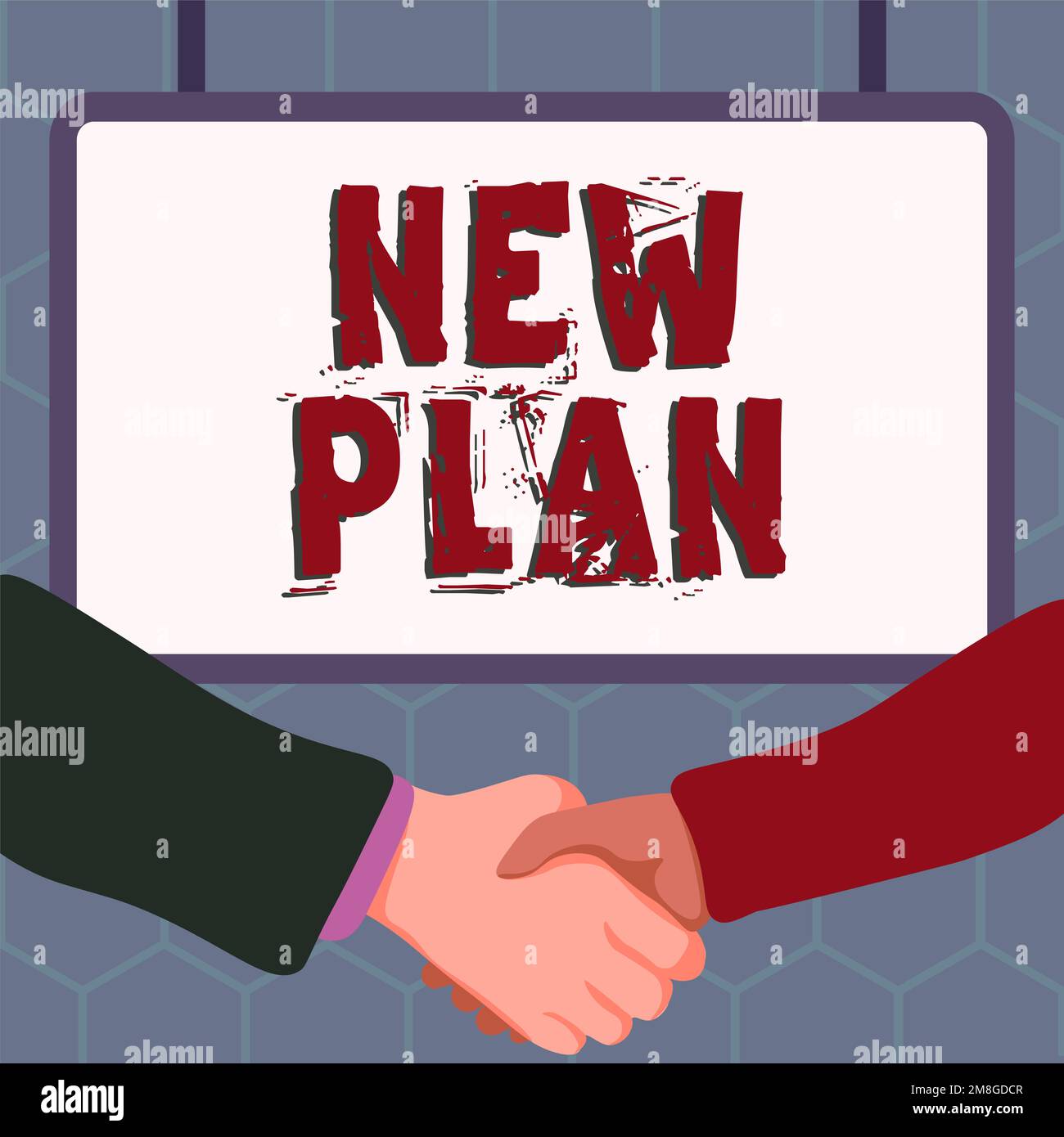 Conceptual caption New Plan. Word for Start of a detailed proposal of