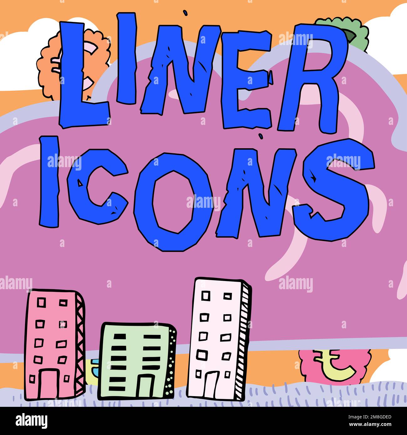 Inspiration showing sign Liner Icons. Word for use to improve visual ...