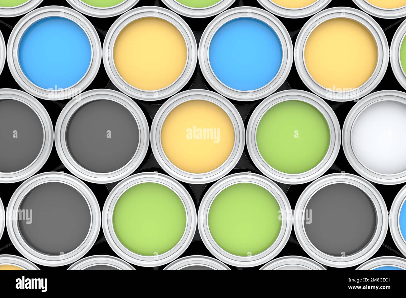 Multi color paint containers Stock Photo - Alamy